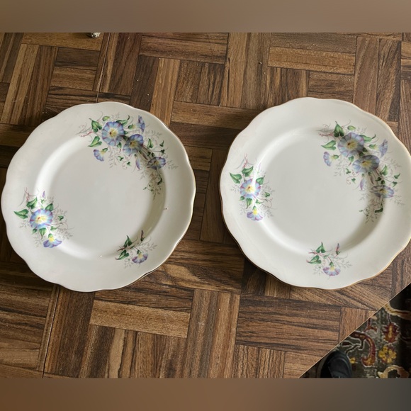 Set of 2 Royal Albert Bone China Friendship plate Morning Glory VINTAGE PRISTINE - Picture 3 of 6